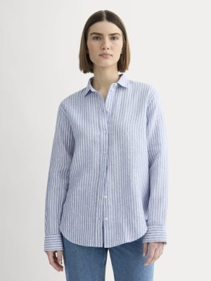 The Must-Have Shirt in Linen | Bluebell / Bone