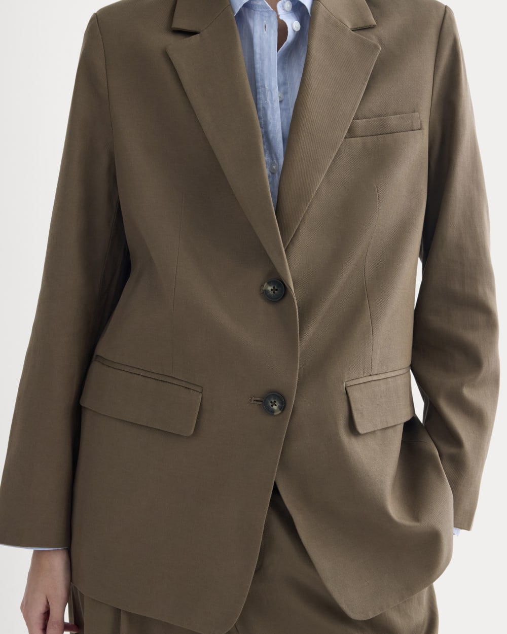 The Oversized Blazer in Buttersmooth | Deep Taupe - Image 4