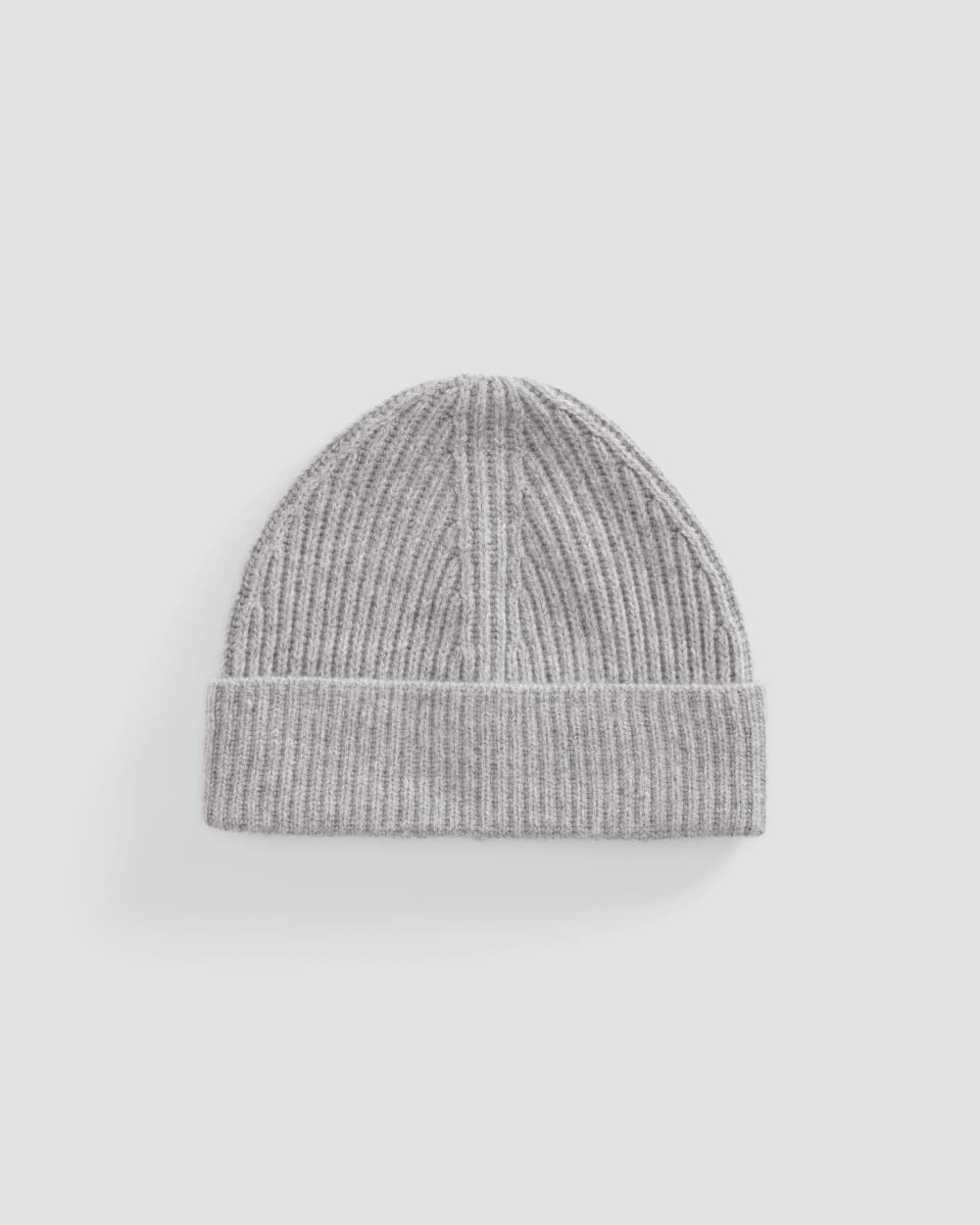 The Cashmere Fine Rib Beanie | Heathered Grey - Image 2