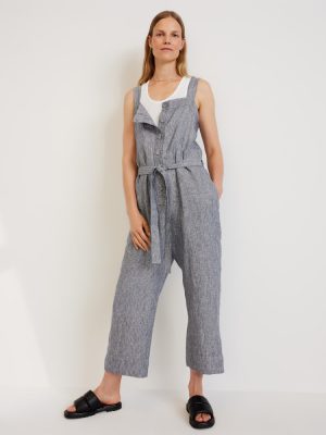 The Linen Jumpsuit | Canvas Tan / Navy