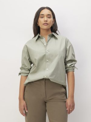 The Supima® Cotton Boyfriend Shirt | Sage Green