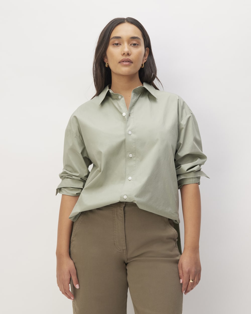 The Supima® Cotton Boyfriend Shirt | Sage Green