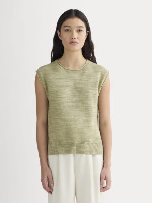 The Muscle Sweater in Cotton Linen | Eucalyptus