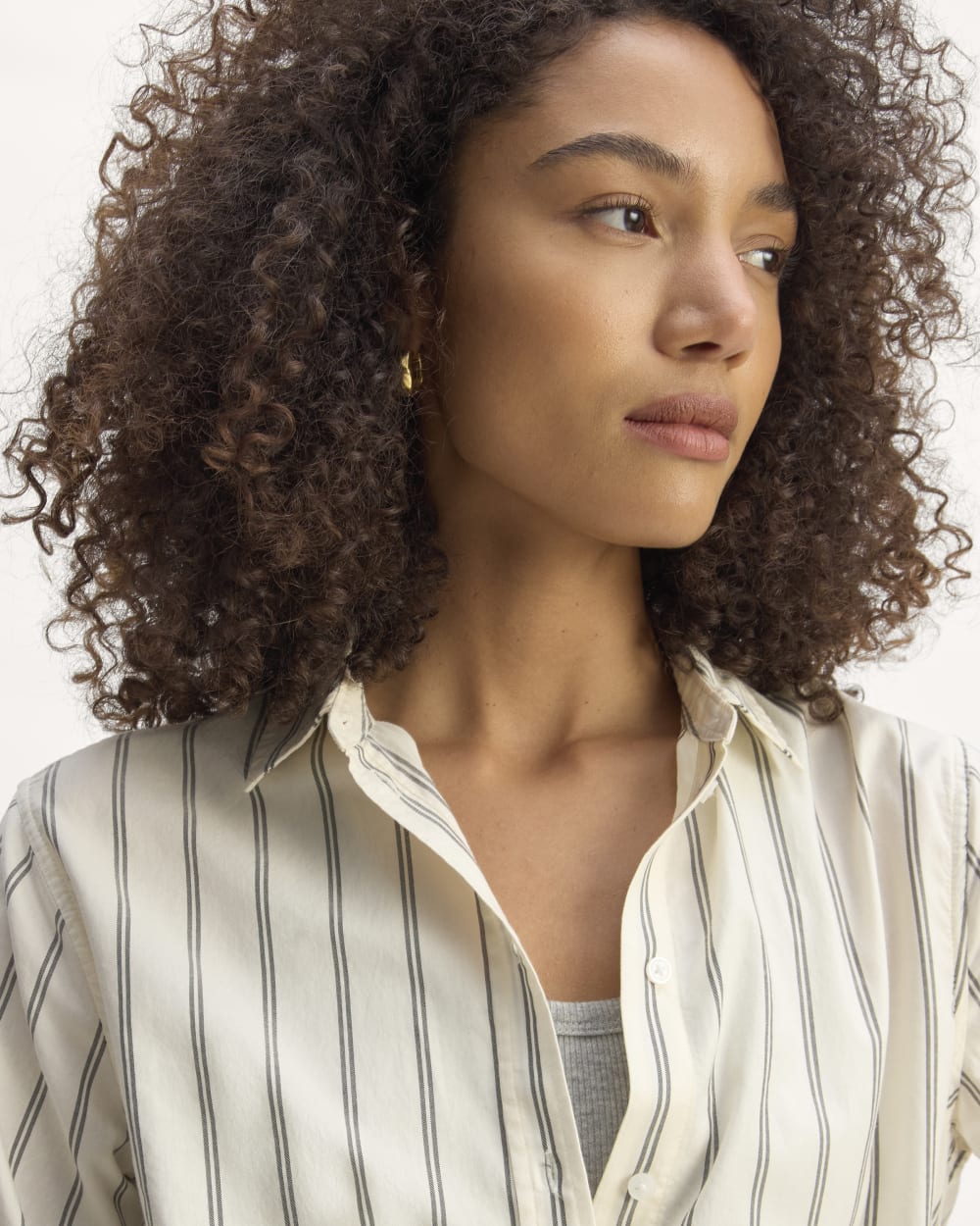 The Must-Have Shirt in Silky Cotton | Bone / Black - Image 4