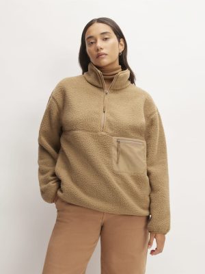 The ReNew Fleece Oversized Half-Zip | Tiger's Eye