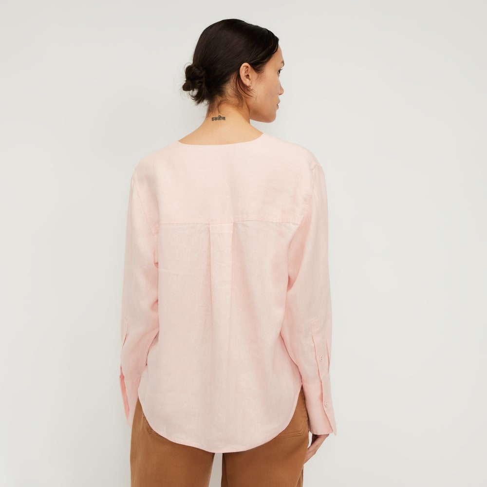 The Linen Popover Shirt | Petal Pink - Image 3