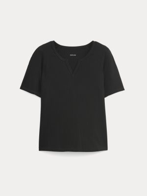 The Shimmy V-Neck Top | Black