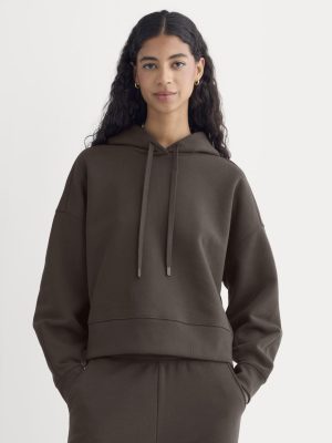 Cropped Luxe Fleece Hoodie | Dark Chocolate