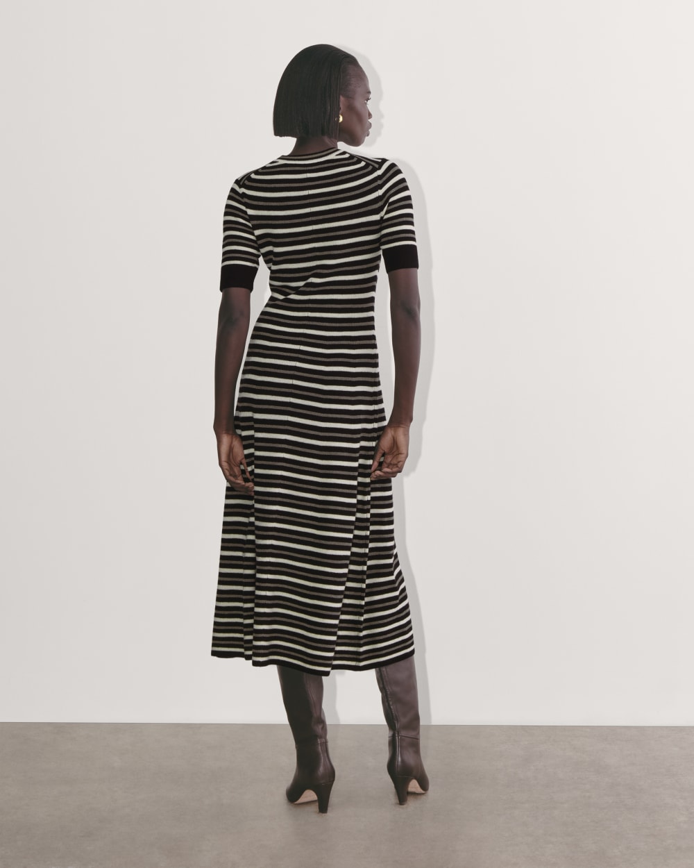 The Ribbed Sweater Dress | Taupe / Canvas / Black - Image 6