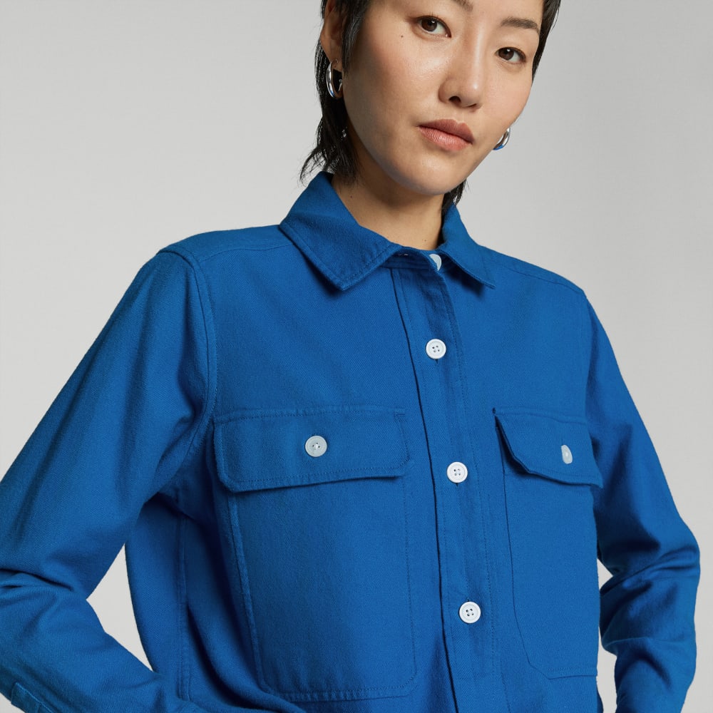 The Classic Cotton Flannel Shirt | Lapis Blue - Image 4