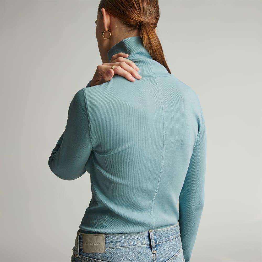 The Luxe Micro-Rib Turtleneck | Blue Shadow - Image 4
