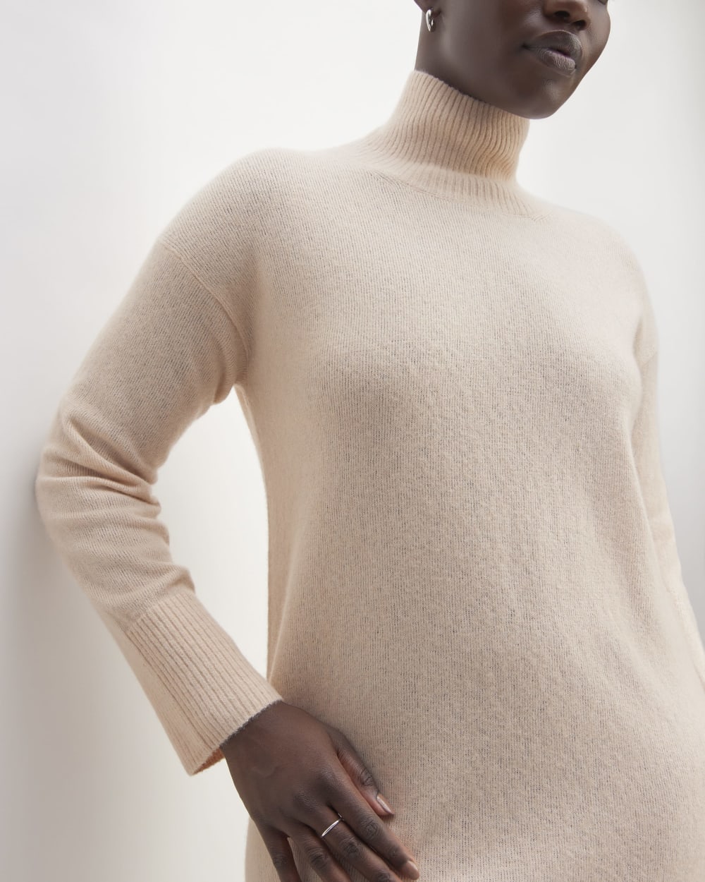 The Cozy Stretch Turtleneck Dress | Whisper Pink - Image 4