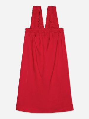 The Smocked Linen Dress | Goji Berry