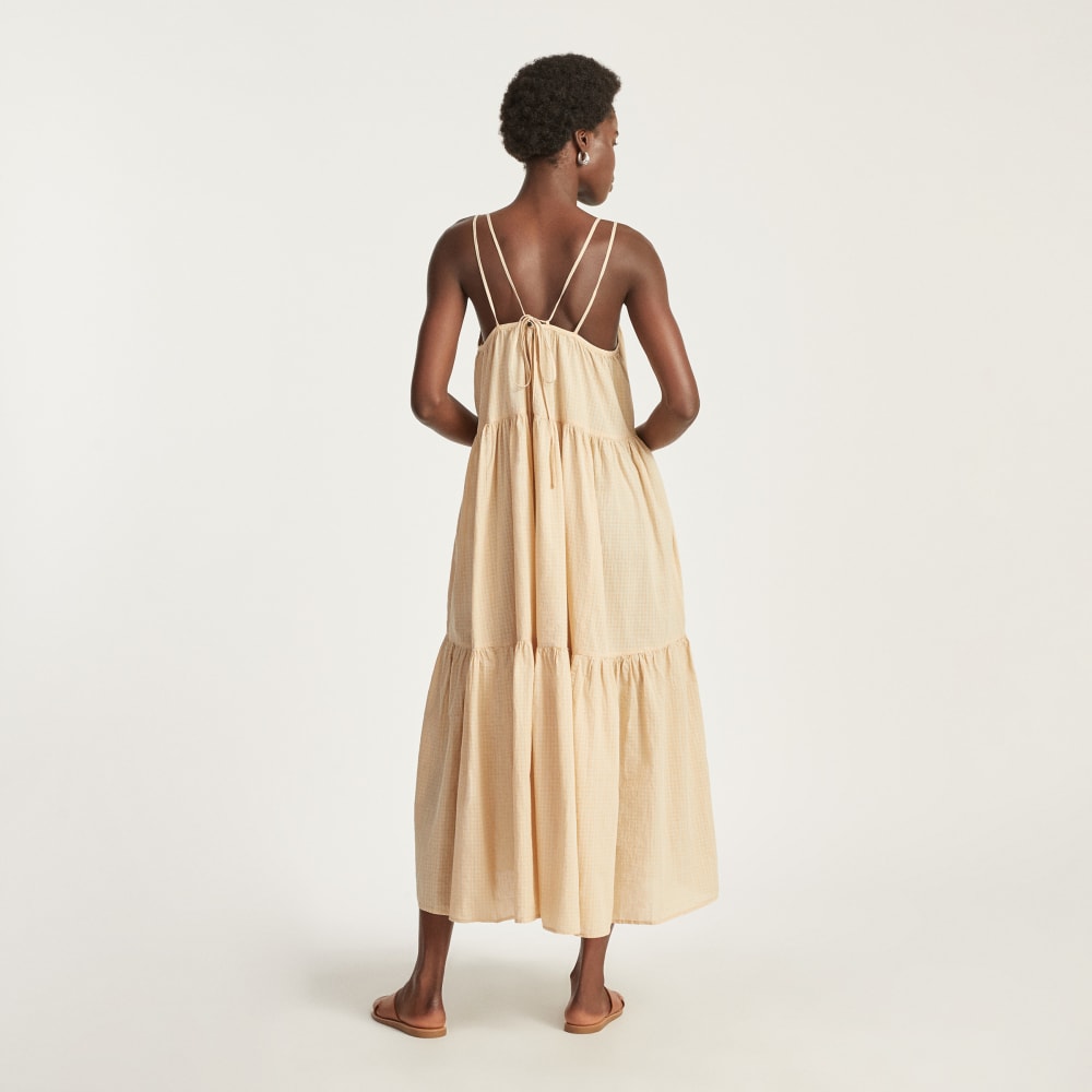 The Billow Tiered Maxi Dress | Orange Plaid - Image 3