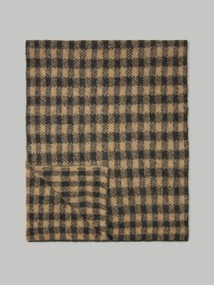 The Alpaca Patterned Scarf | Tobacco Brown / Heather Black Buffalo Check