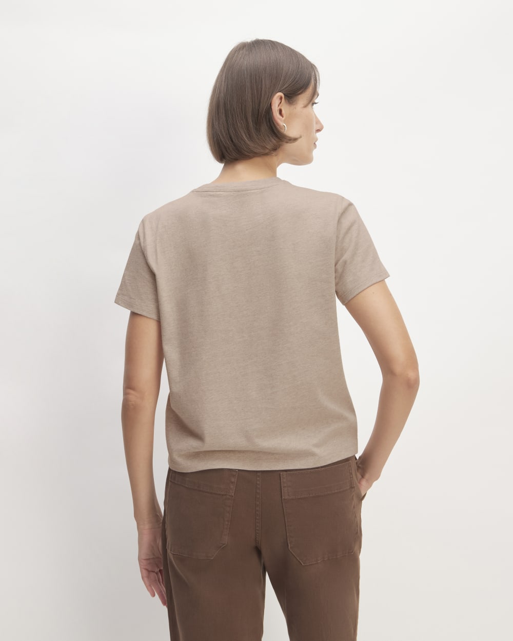 The Box-Cut Tee in Essential Cotton | Burnt Sugar | No Pocket - Image 4