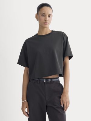 The Premium Weight Cropped Tee | Black