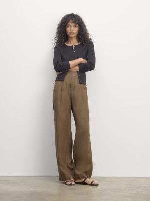 The Linen Way-High® Drape Pant | Cocoa