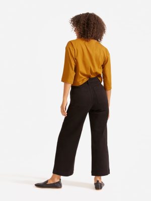 The Wide-Leg Crop Pant | Black | Regular
