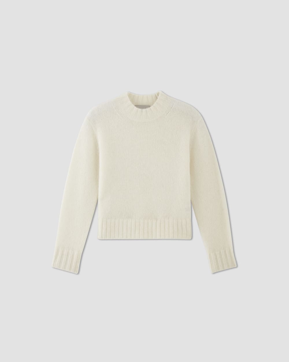 The Alpaca Cropped Crewneck Sweater | Snow - Image 2