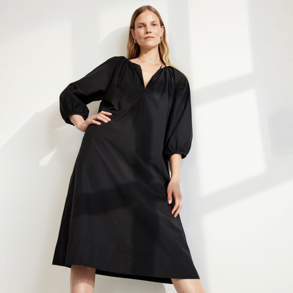 The Raglan Sleeve Poplin Dress | Black - Image 7