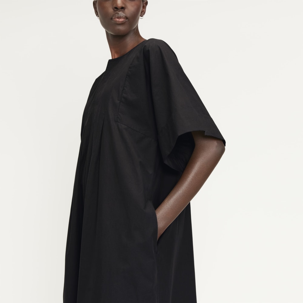 The Poplin Caftan Dress | Black - Image 3