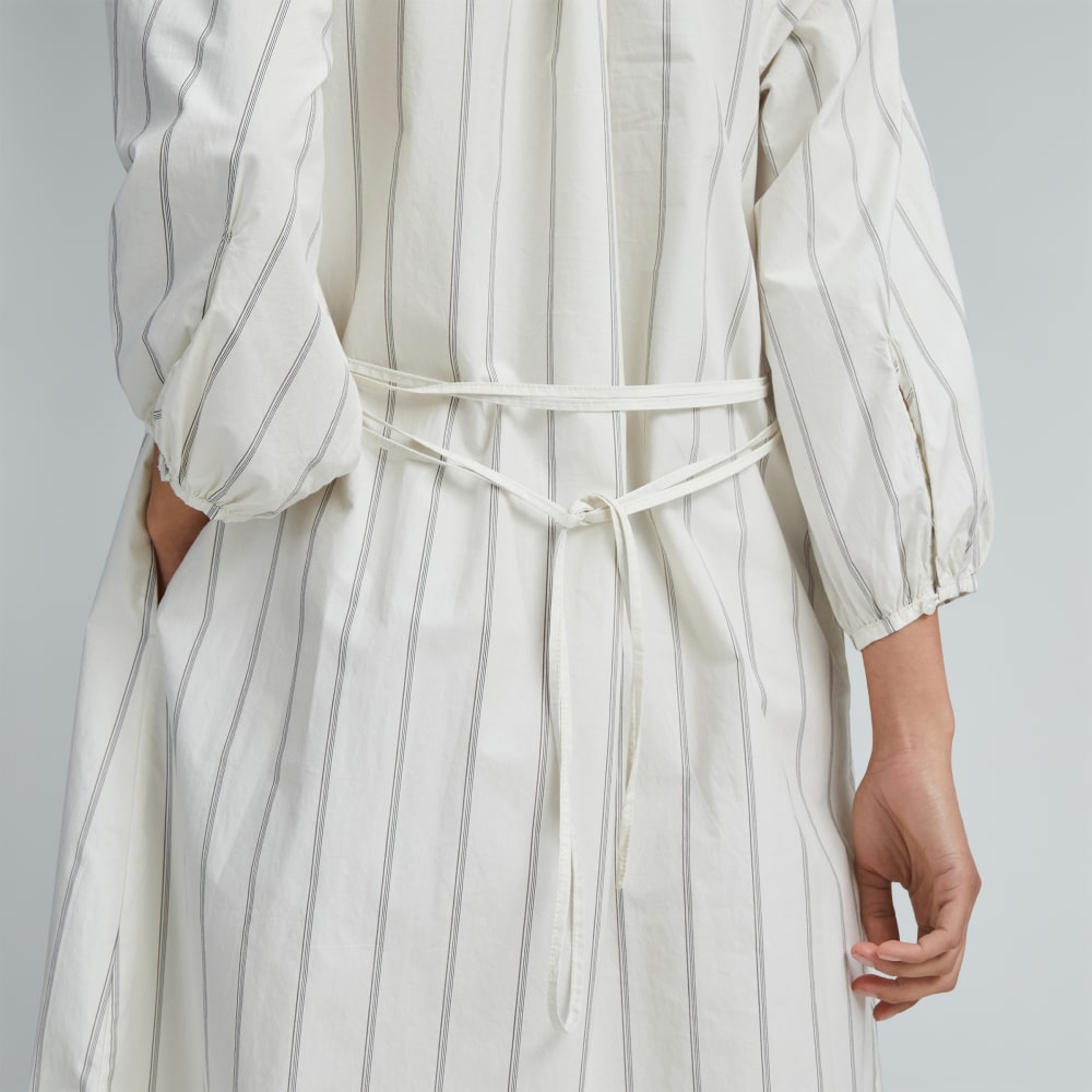 The Raglan Sleeve Poplin Dress | Black / Canvas Tan - Image 5