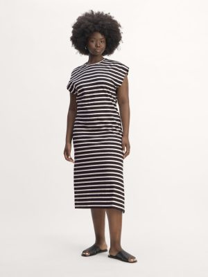 The Muscle Tee Midi Dress | Black / Bone