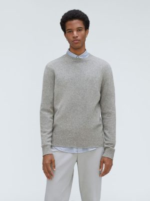 The Merino-Blend Crewneck Sweater |  Heathered Grey