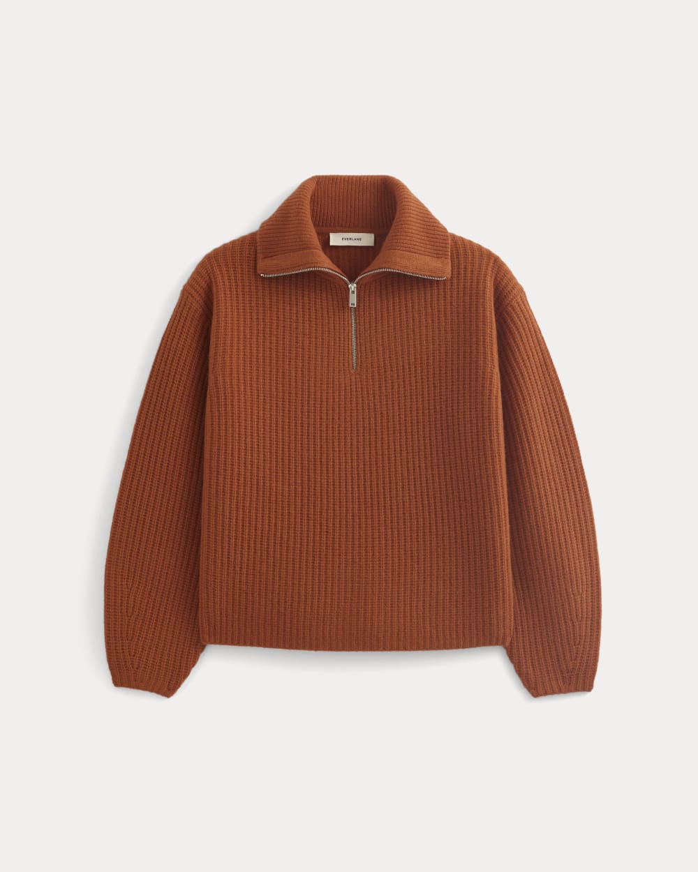 The Half-Zip Sweater in Luxe Merino | Rust Heather - Image 2