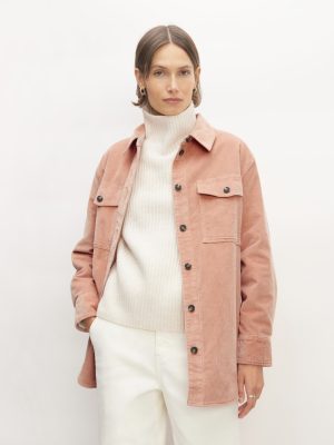 The Corduroy Oversized Shirt Jacket | Blush Pink