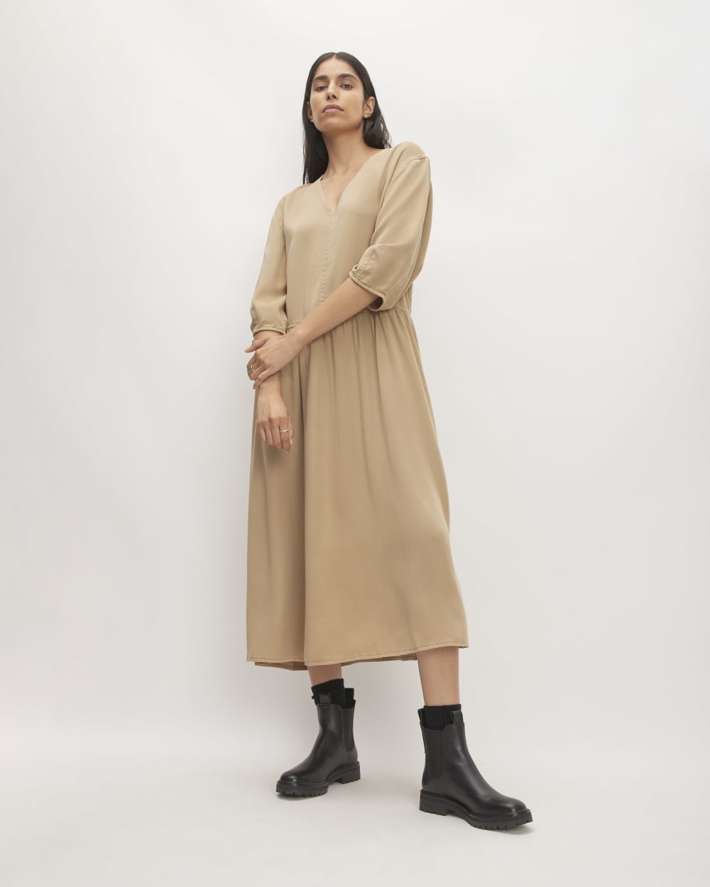 The TENCEL? Puff-Sleeve Dress | Cornstalk