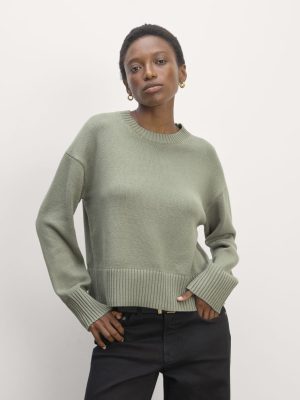 The Boxy Sweater in Everyday Cotton | Sage Green