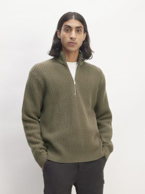 The Felted Merino Half-Zip Sweater | Kalamata