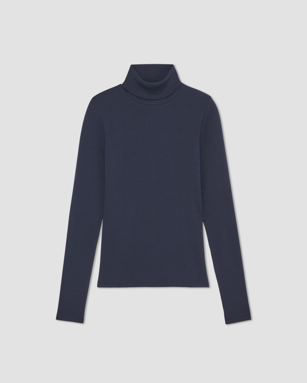The Luxe Rib Turtleneck | Navy - Image 2