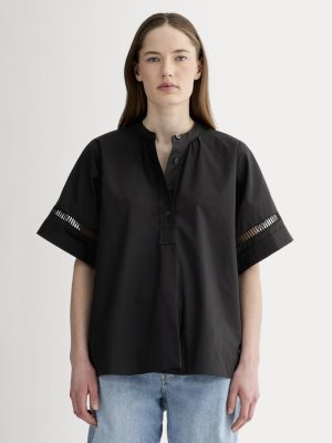 The Lace Trim Popover | Black