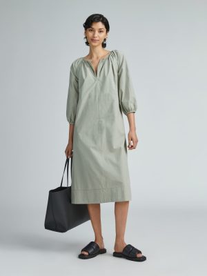 The Raglan Sleeve Poplin Dress | Seagrass