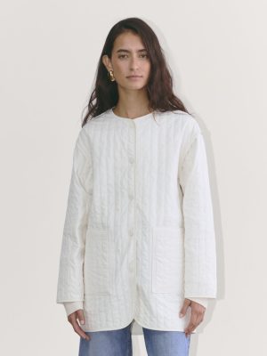 The Midi Quilted Liner | Bone