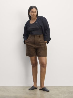 The Linen Way-High® Drape Short | Cocoa / Black