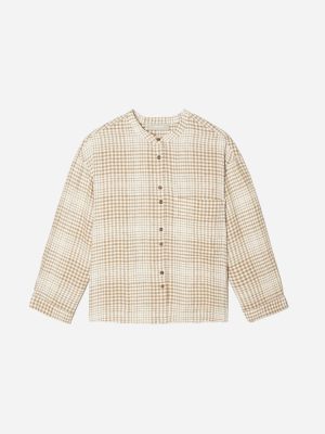 The Linen Billow Blouse | Iced Coffee Grid