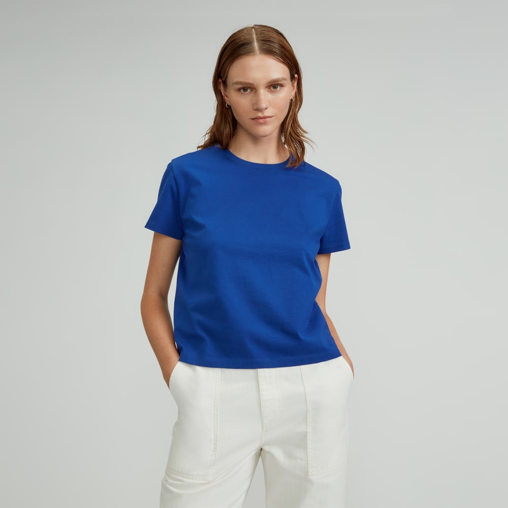 The Box-Cut Tee in Essential Cotton | Mazarine Blue | No Pocket
