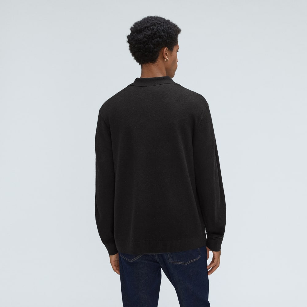 The Merino-Blend Sweater Polo | Black - Image 3