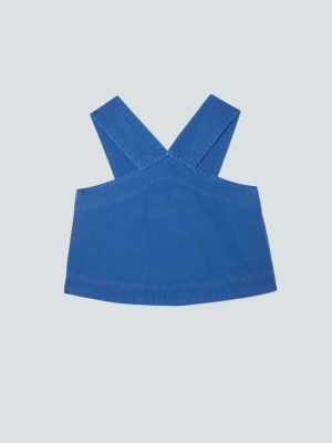 The Cross-Front Apron Top | Deep Blue