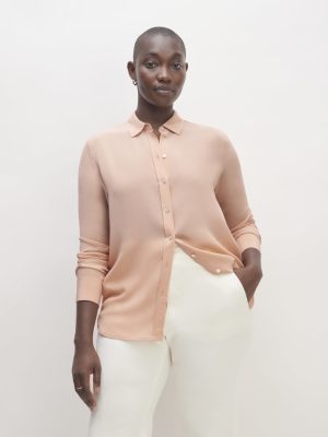 The Must-Have Shirt in Washable Silk | Blush Pink