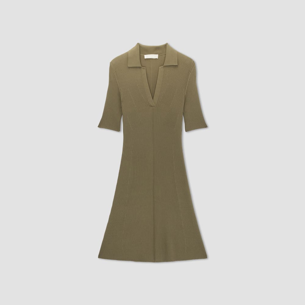 The Ribbed Short-Sleeve Polo Dress | Kalamata - Image 2