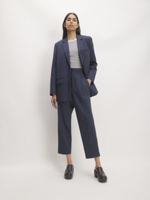 The Draper Tapered Pant in Buttersmooth | Navy / Bone