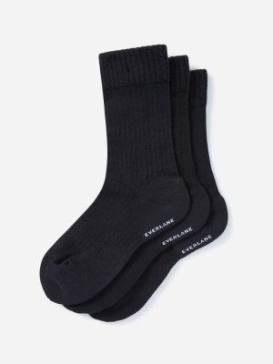 The Organic Cotton Ribbed Crew Sock 3-Pack | Black