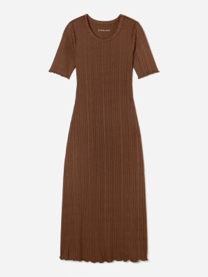 The Open Back Rib Dress | Espresso