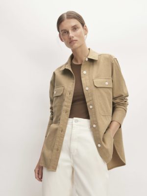 The Classic Cotton Flannel Shirt | Heathered Dark Khaki