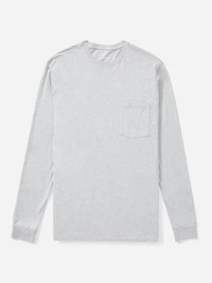 The Organic Cotton Long-Sleeve Pocket Tee |  Heathered Grey